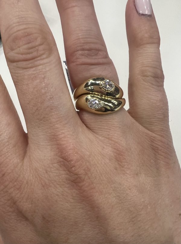 14K Wave Pear Ring - Image 2