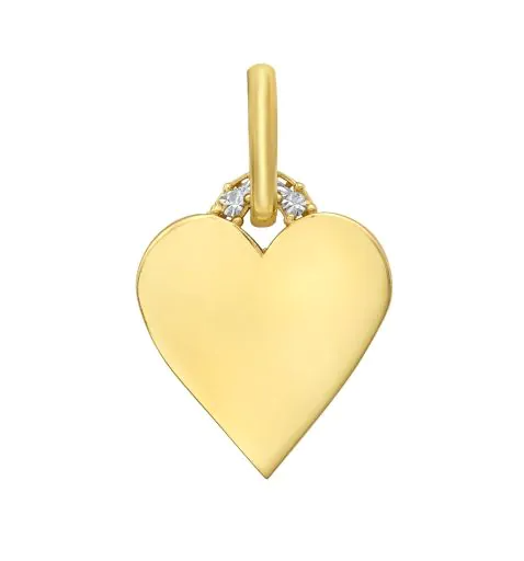 14K Engravable Heart Charm